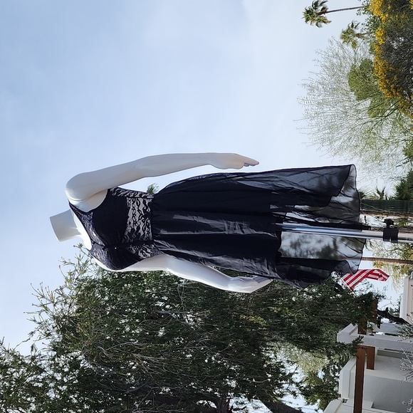 JANUARY 7 Lolita Black Lace High Low Dress S Goth Punk Rave Nylon Corset Y2K - Picture 10 of 16